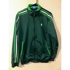 Vintage Adidas White and Green Striped TrackSuit